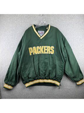 Green Bay Packers Jacket Pullover Mens XL Green NFL Football Starter Pro Line